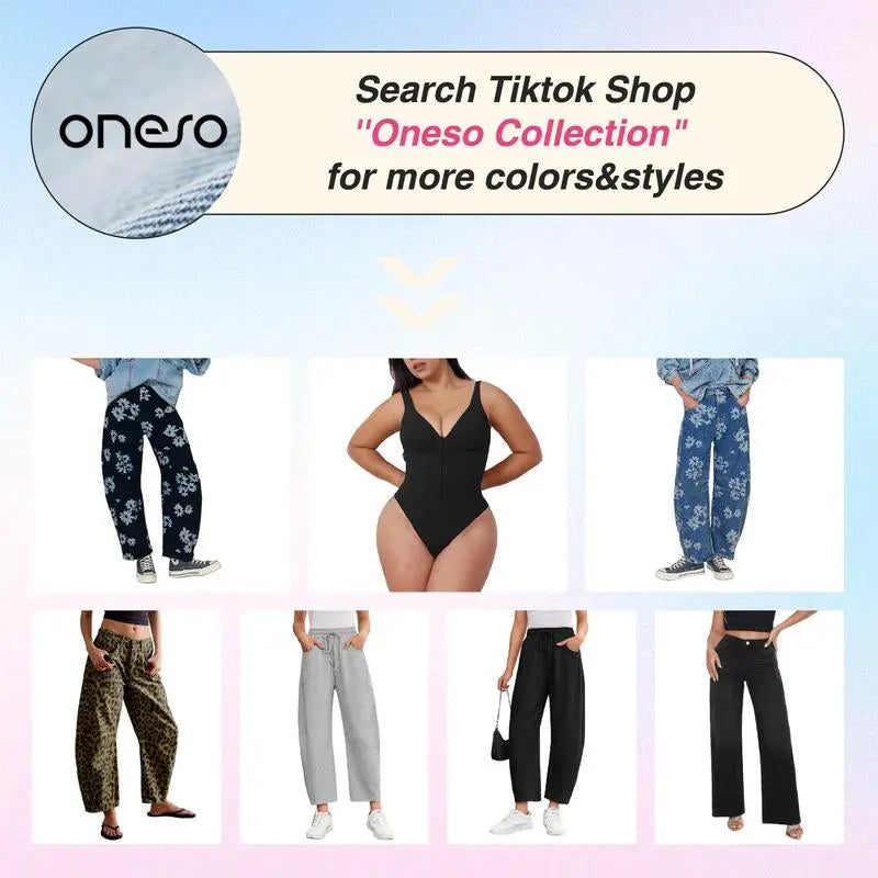 Magic ONESO Mid-Low Rise Baggy Jeans Stretchy Wide Leg for Women Distressed Pants Womenswear Bottom 8001 Lady Basic Minimalist Comfortable Denim Tummy Control Curve Hugging plus Size Regular Size BBL