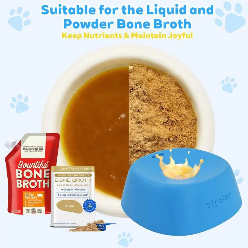 Yipetor Slow Feeder Dog Bowls for Liquid Treat, [Built-In Rolling Ball] No Spill Bone Broth Dog Licking Bowl, Multi-Purpose Puppy Yogurt Feeder Bowl for All Breeds Dietary Supplement/Post-Op Nutrition Feeding