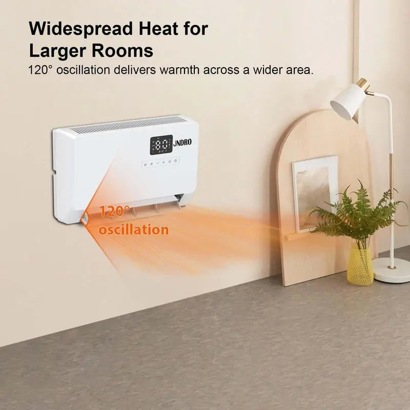 Smart Wall Heater, 1500W Fast Heating Electric Space Heater for Indoor Use, Wall Mounted Panel Heater with Oscillation Modes, 24-Hour Timer Overheat Protection for Bedroom, Bathroom, Office