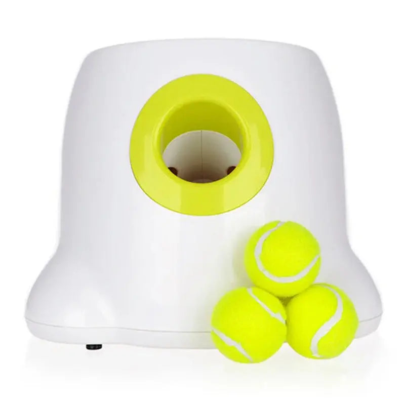 CHFL Dog Pet Toys Tennis Launcher Automatic Throwing Machine Pet Ball Throw Device Section Emission with 3 Balls Us Plug