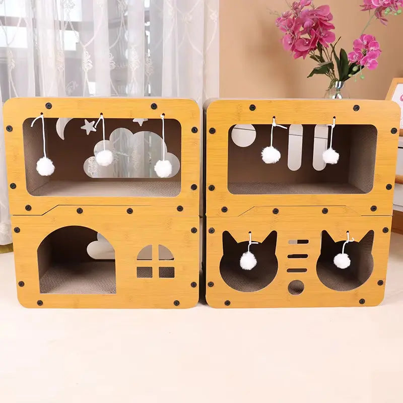 Cat Scratching Board Bed Combo