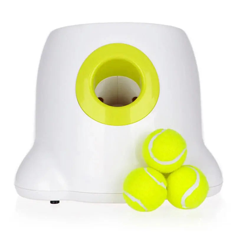 CHFL Dog Pet Toys Tennis Launcher Automatic Throwing Machine Pet Ball Throw Device Section Emission with 3 Balls Us Plug