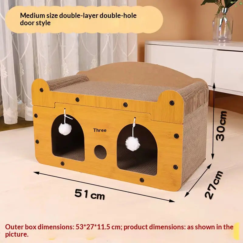 Cat Scratching Board Bed Combo