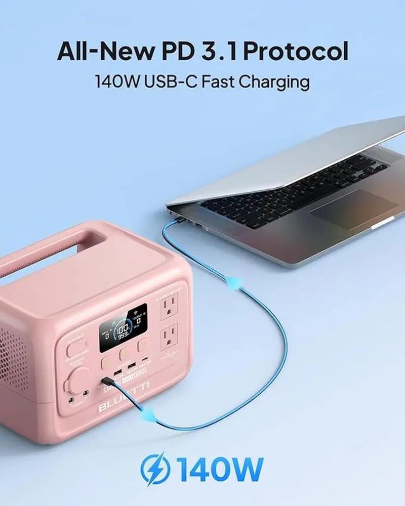 BLUETTI Elite 30 V2 Portable Solar Generator 288Wh Battery 600W AC Output 9 Ports for Camping & Backup Power Station with Smart App & 10Ms UPS