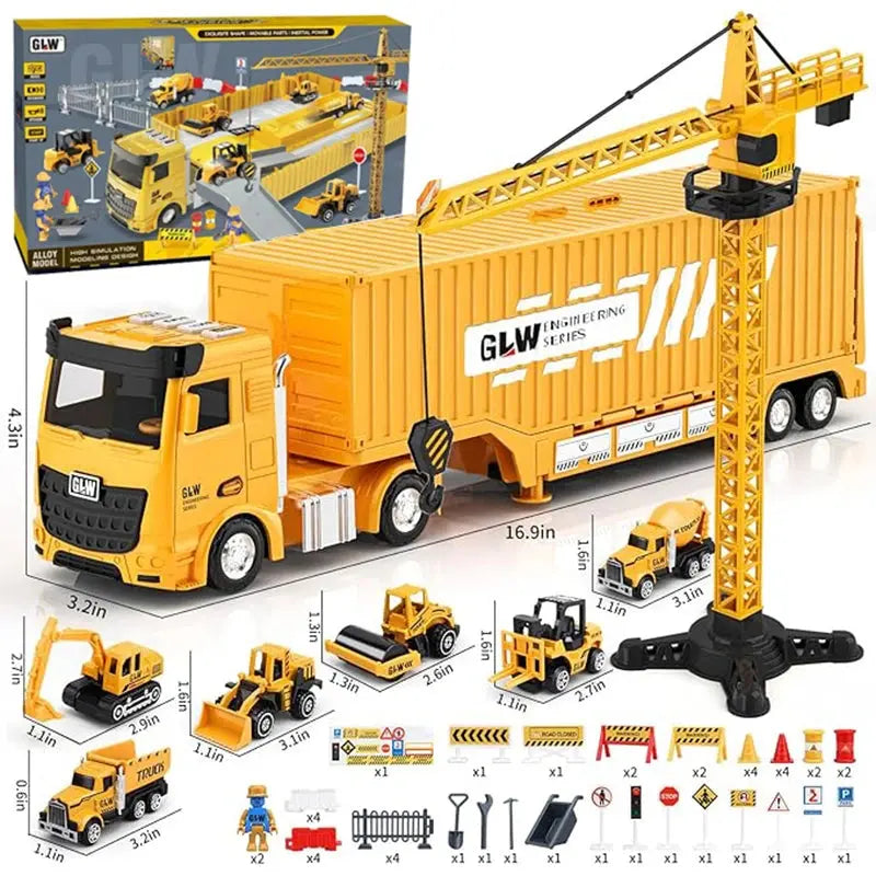 Toy Truck with Crane, Excavator & More FRATOZ
