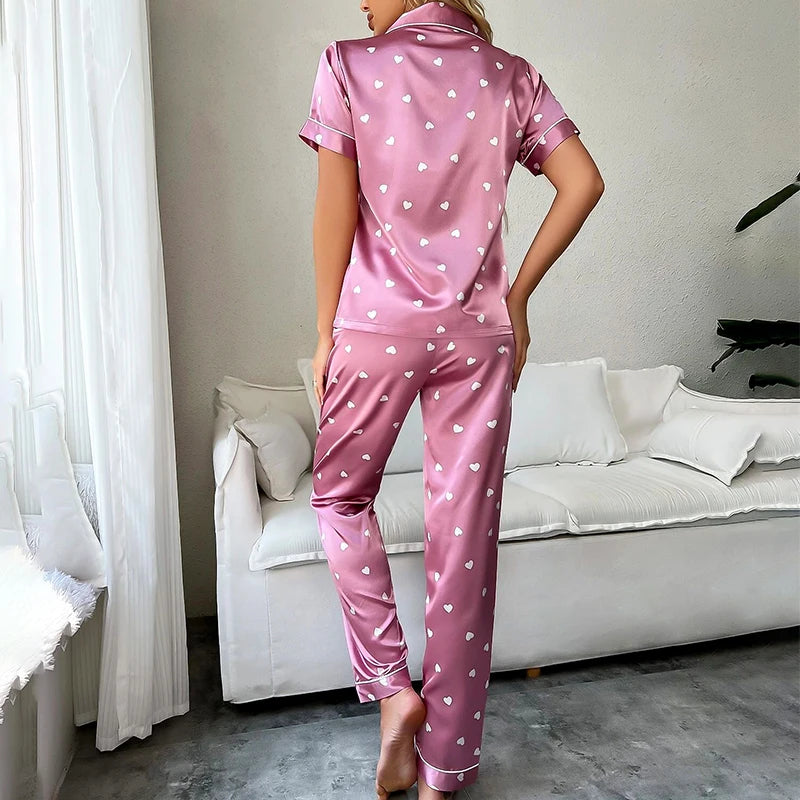 Women's Heart Print Pajama Set FRATOZ