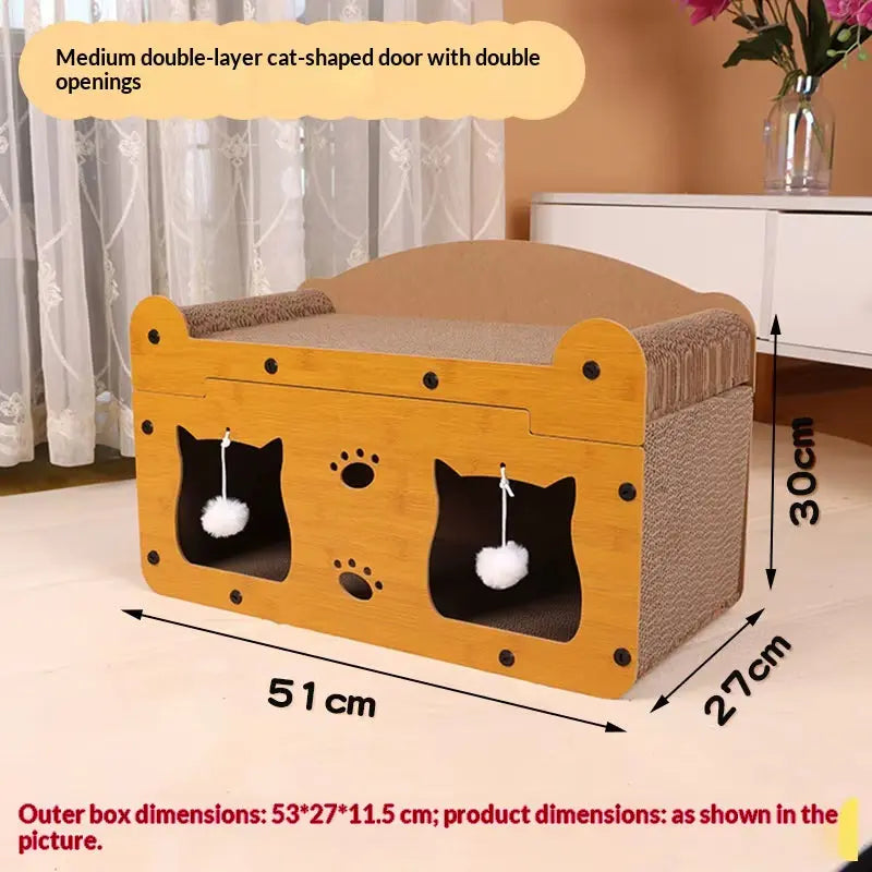 Cat Scratching Board Bed Combo