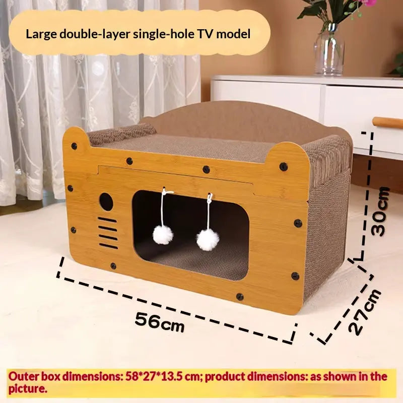 Cat Scratching Board Bed Combo