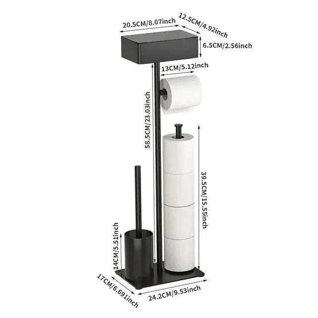 Toilet Paper & Brush Holder Stand FRATOZ