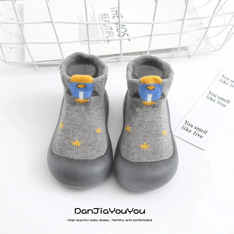Baby Boy First Walkers Children Sock Shoes Non-Slip Floor Socks Boy Girl Soft Rubber Sole Shoes Toddler Sock Infant Booties