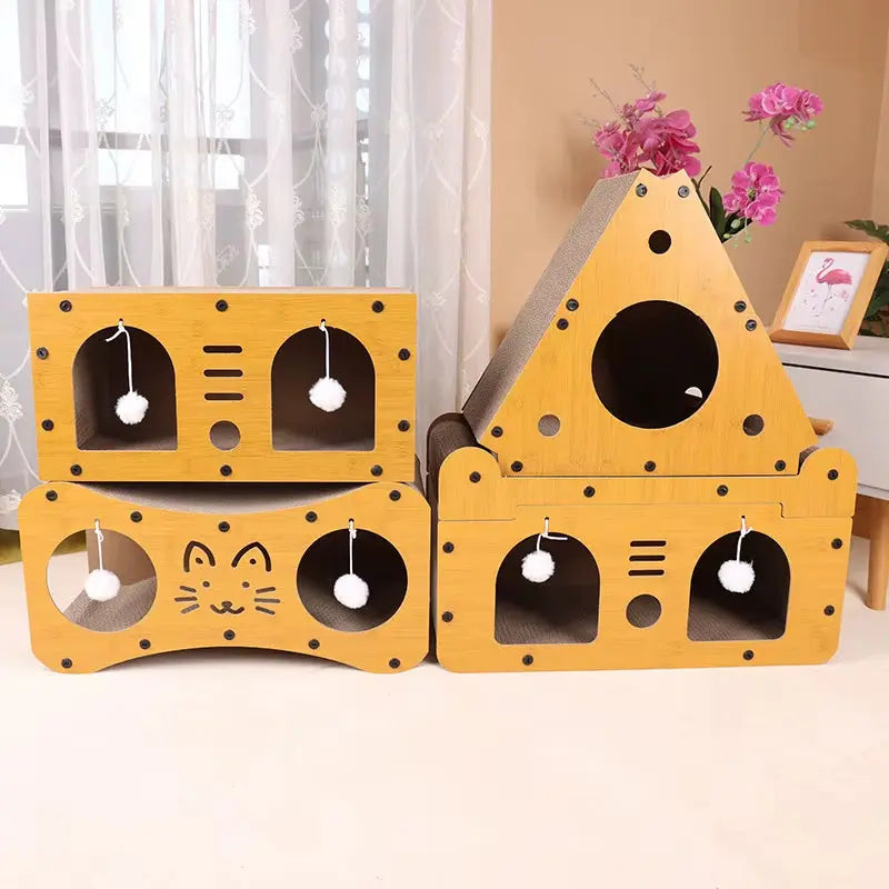 Cat Scratching Board Bed Combo