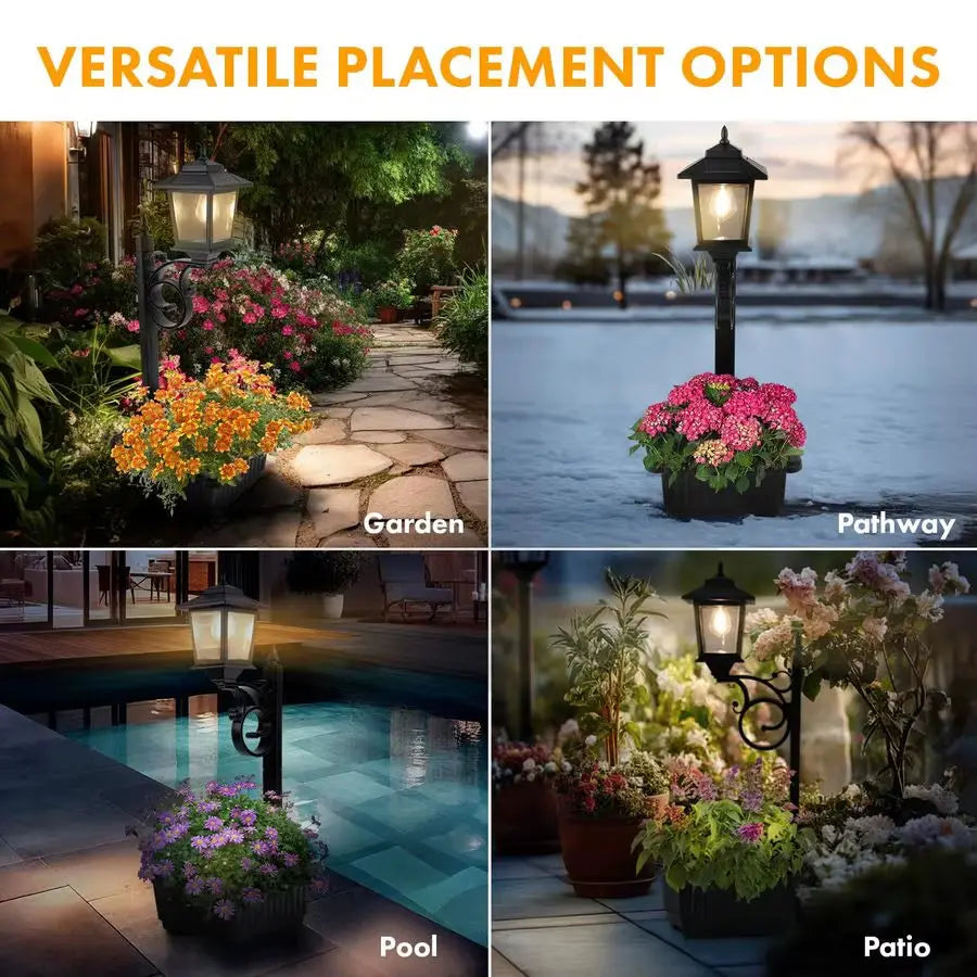 Solar Lamp Post Light with Planter