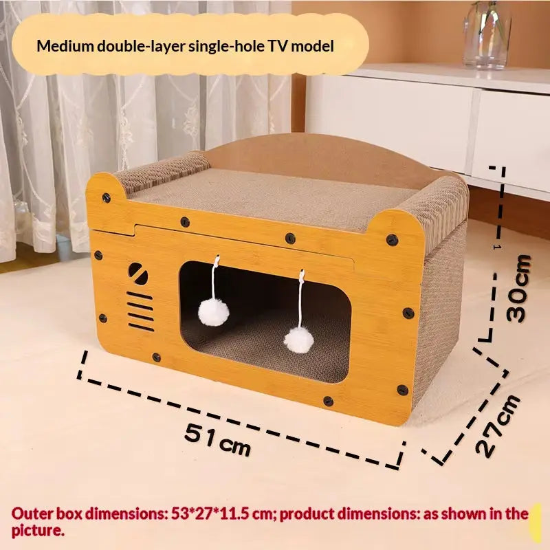 Cat Scratching Board Bed Combo