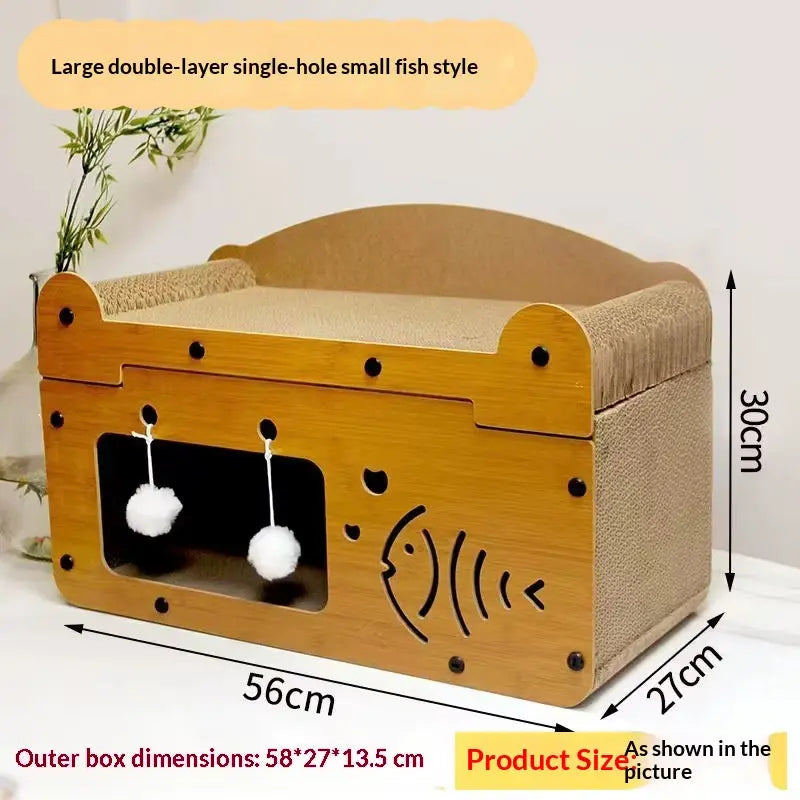 Cat Scratching Board Bed Combo