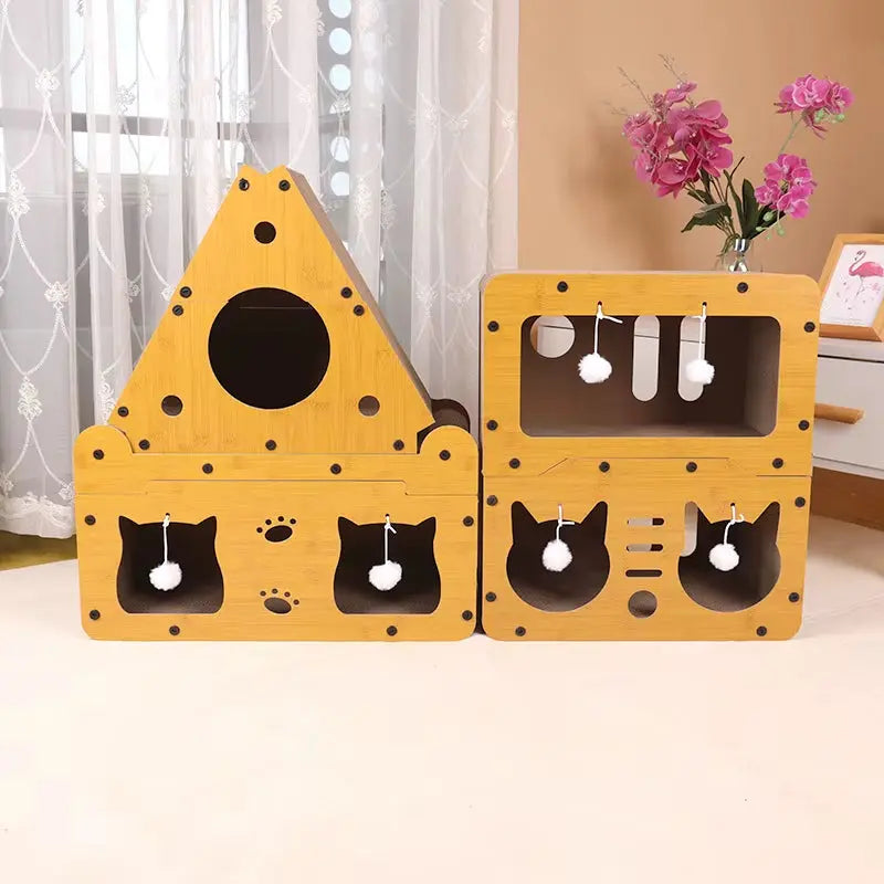 Cat Scratching Board Bed Combo