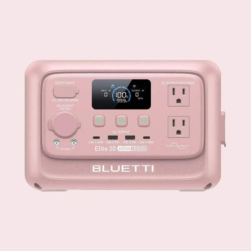 BLUETTI Elite 30 V2 Portable Solar Generator 288Wh Battery 600W AC Output 9 Ports for Camping & Backup Power Station with Smart App & 10Ms UPS