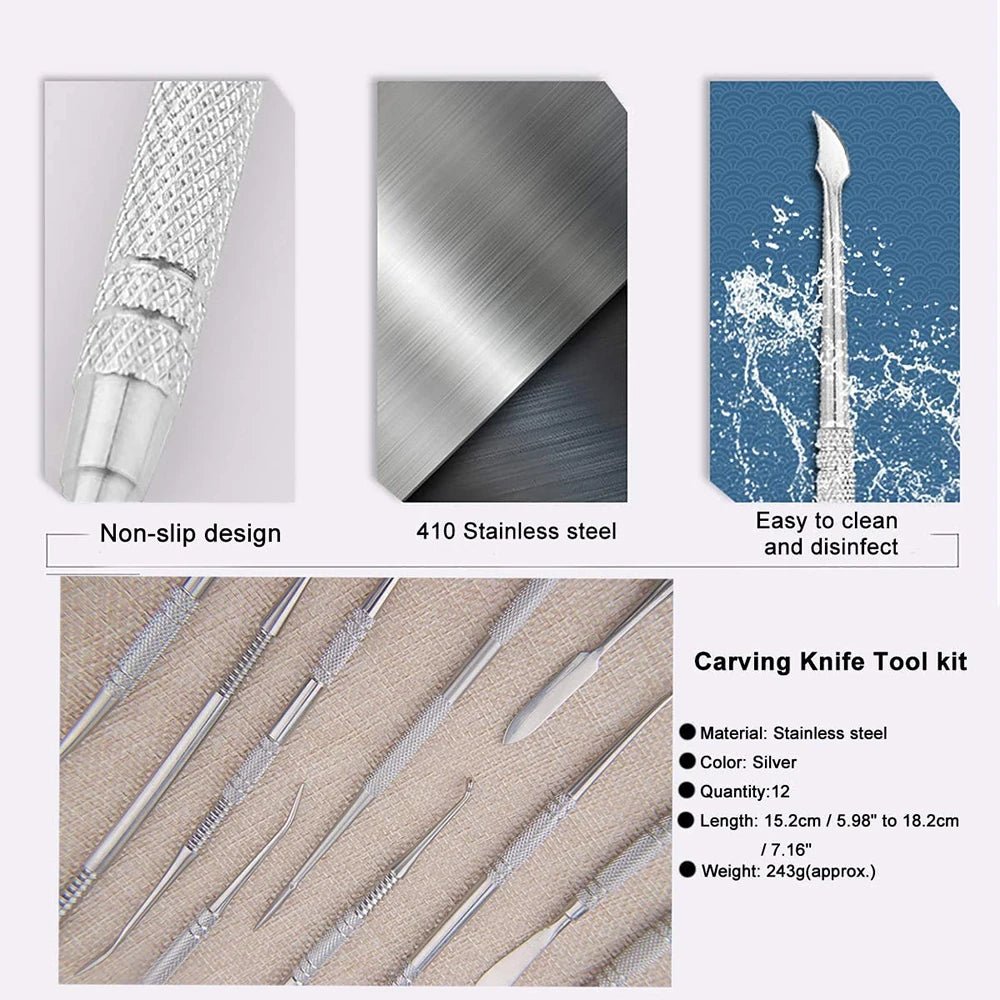 12 Pieces/set of Wax Carving Tools