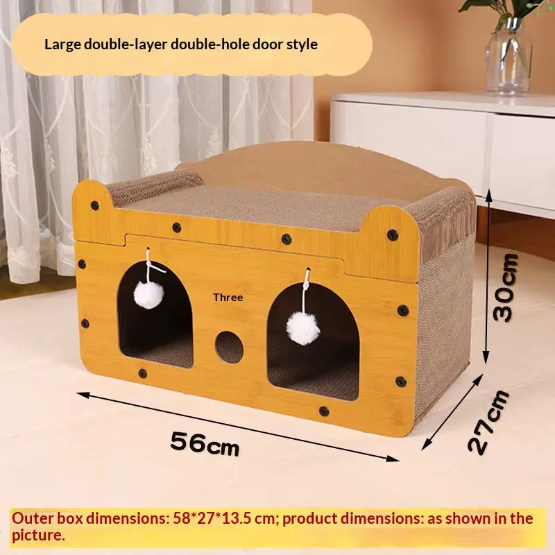 Cat Scratching Board Bed Combo