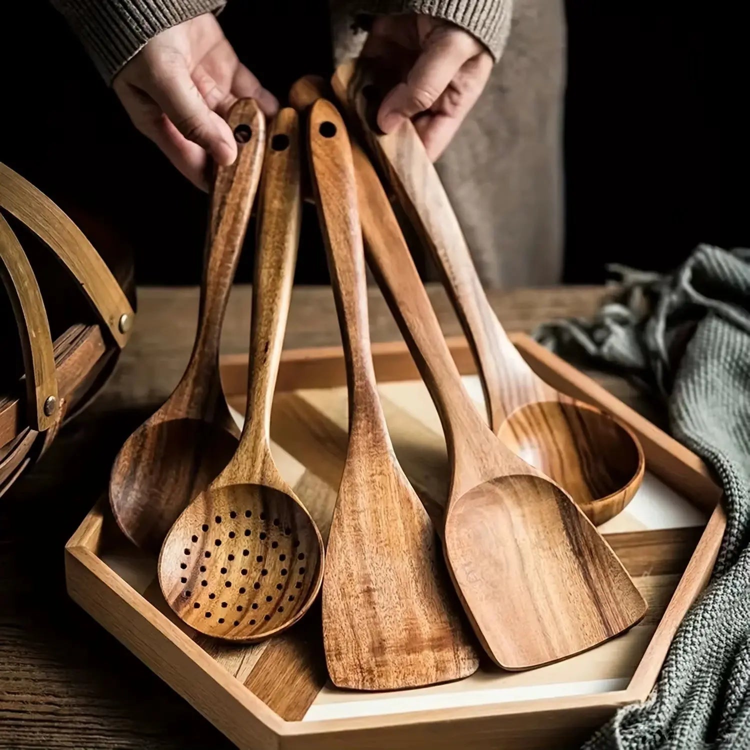 Wooden Kitchen Utensils Set