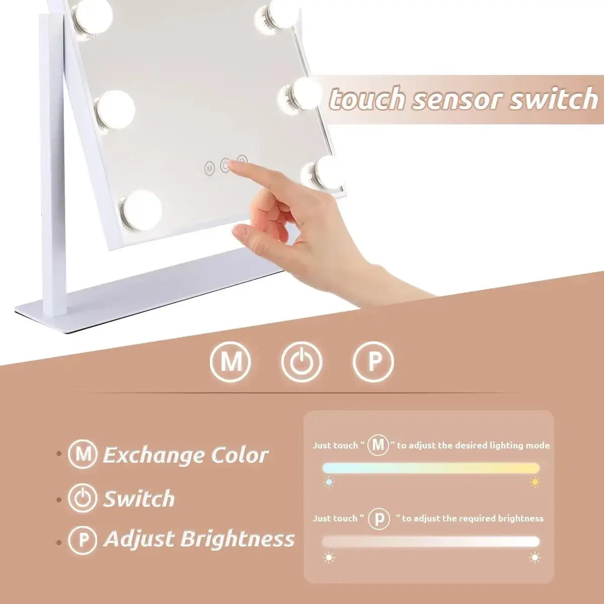 White Vanity Mirror with Lights
